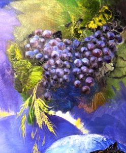 Blue and purple grapes of God's refreshment and provision